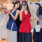 Women Knitted V-Neck Tie Side Slit Sleeveless Tops